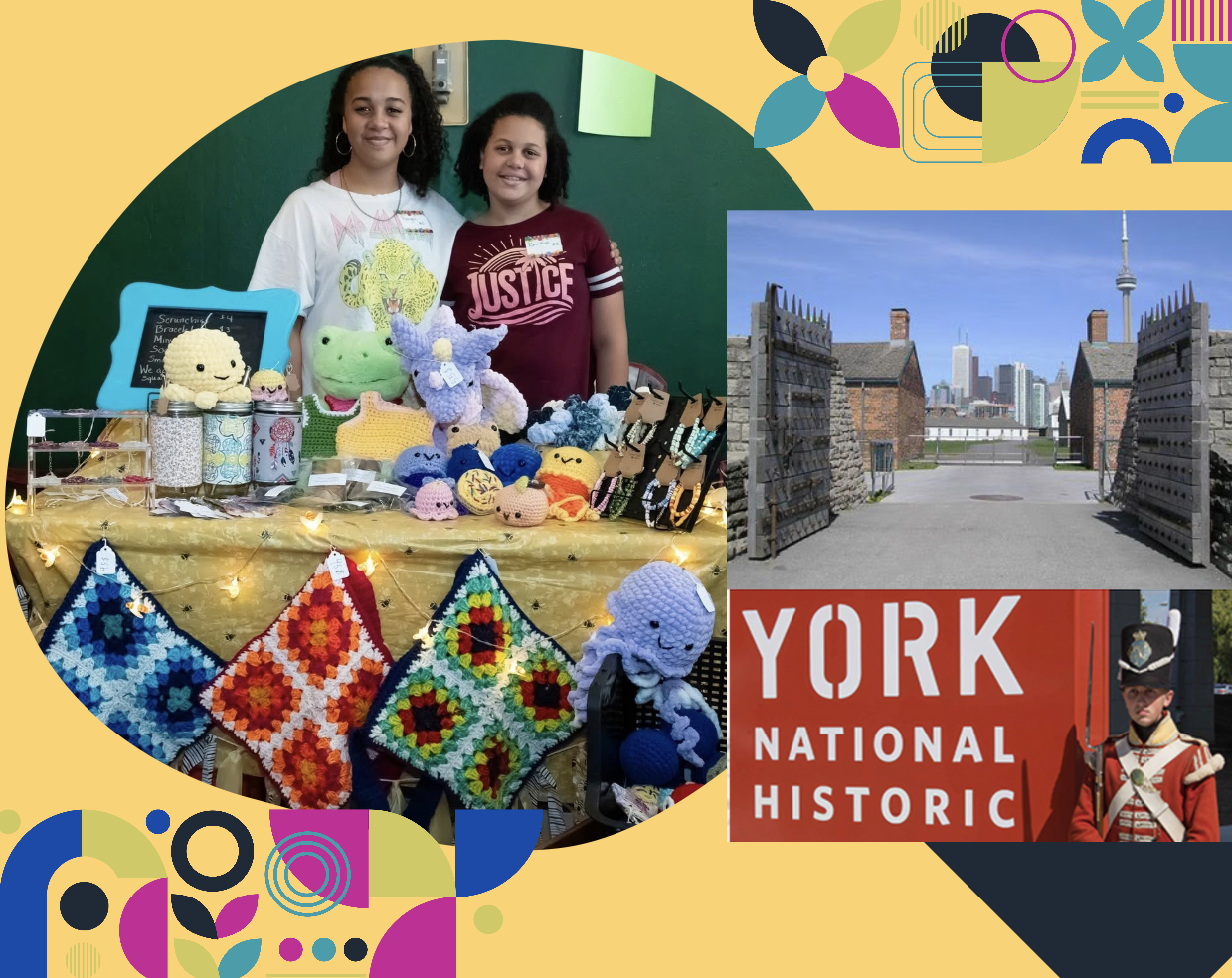 canopy tents in the park for children's business fair